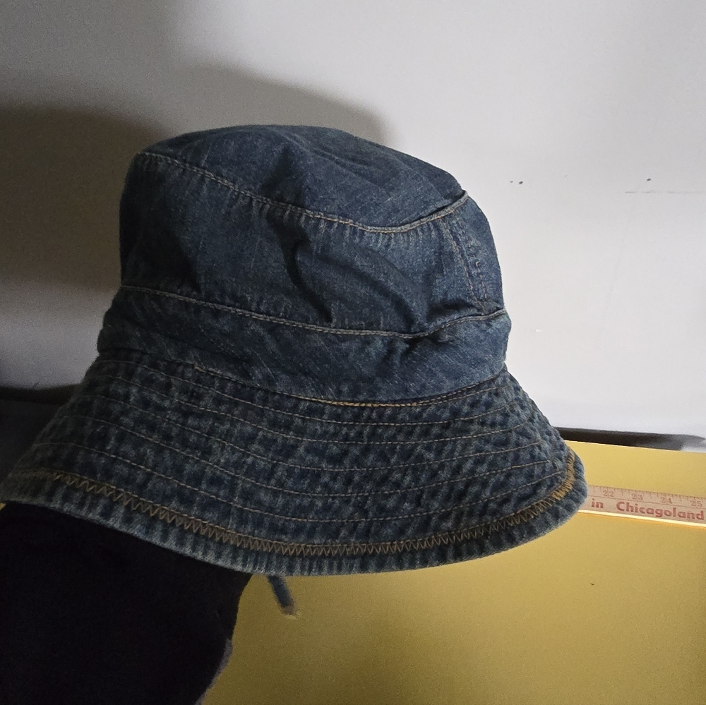 Ameruca Eagle Denim Bucket Hat - Blue